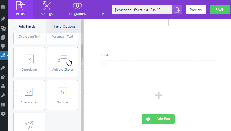 Drag And Drop Field Option