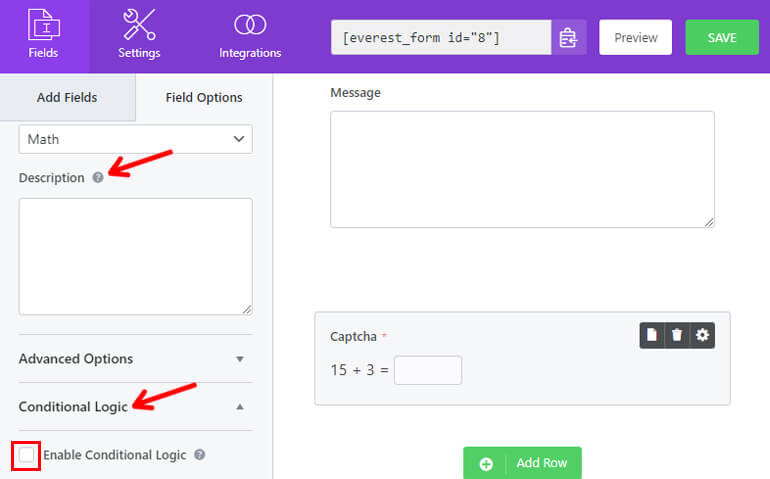 Description Conditional Logic How to Use Math Captcha in WordPress
