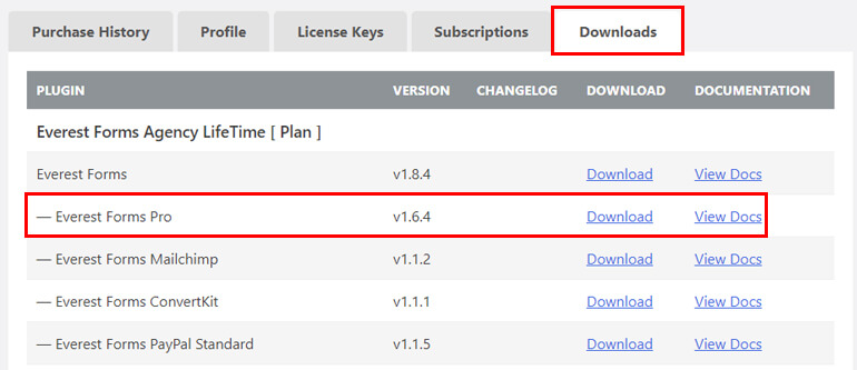 Download Everest Forms Pro Zip