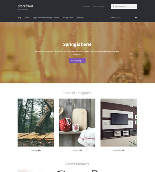 Storefront Theme Demo Site