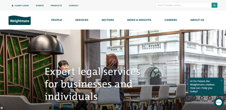 Weightmans One of the Best Law Firm Website Examples