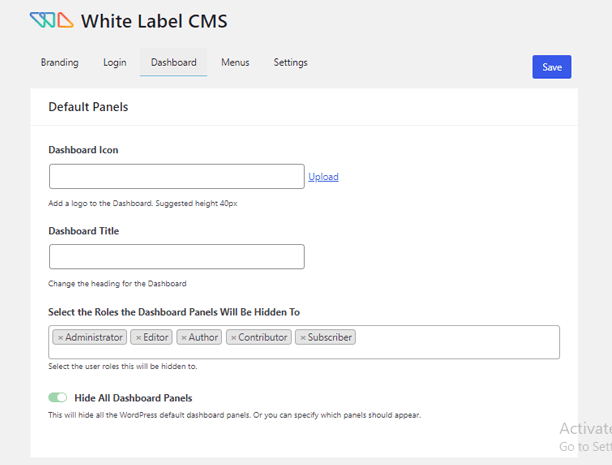 Dashboard Setting