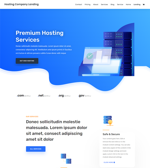 Divi Hosting Theme