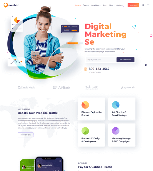 EweBot Best Digital Marketing WordPress Theme