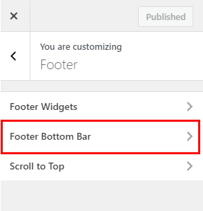 Footer Bottom Bar Option