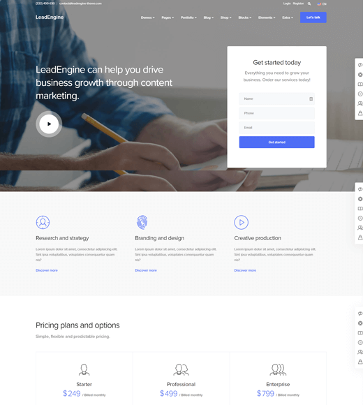 LeadEngine Theme Demo