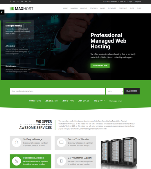 Maxhost Web Hosting WordPress Theme