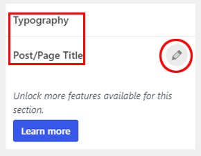 Post and Page Title Typography