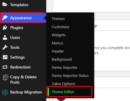 Theme Editor Navigation