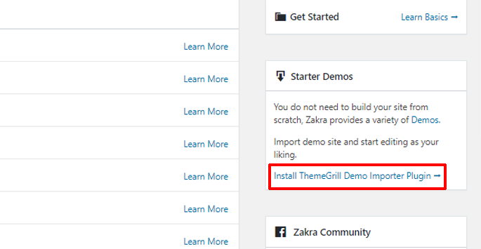 Install ThemeGrill Demo Importer