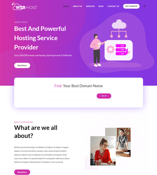 Zakra Web Hosting WordPress Theme